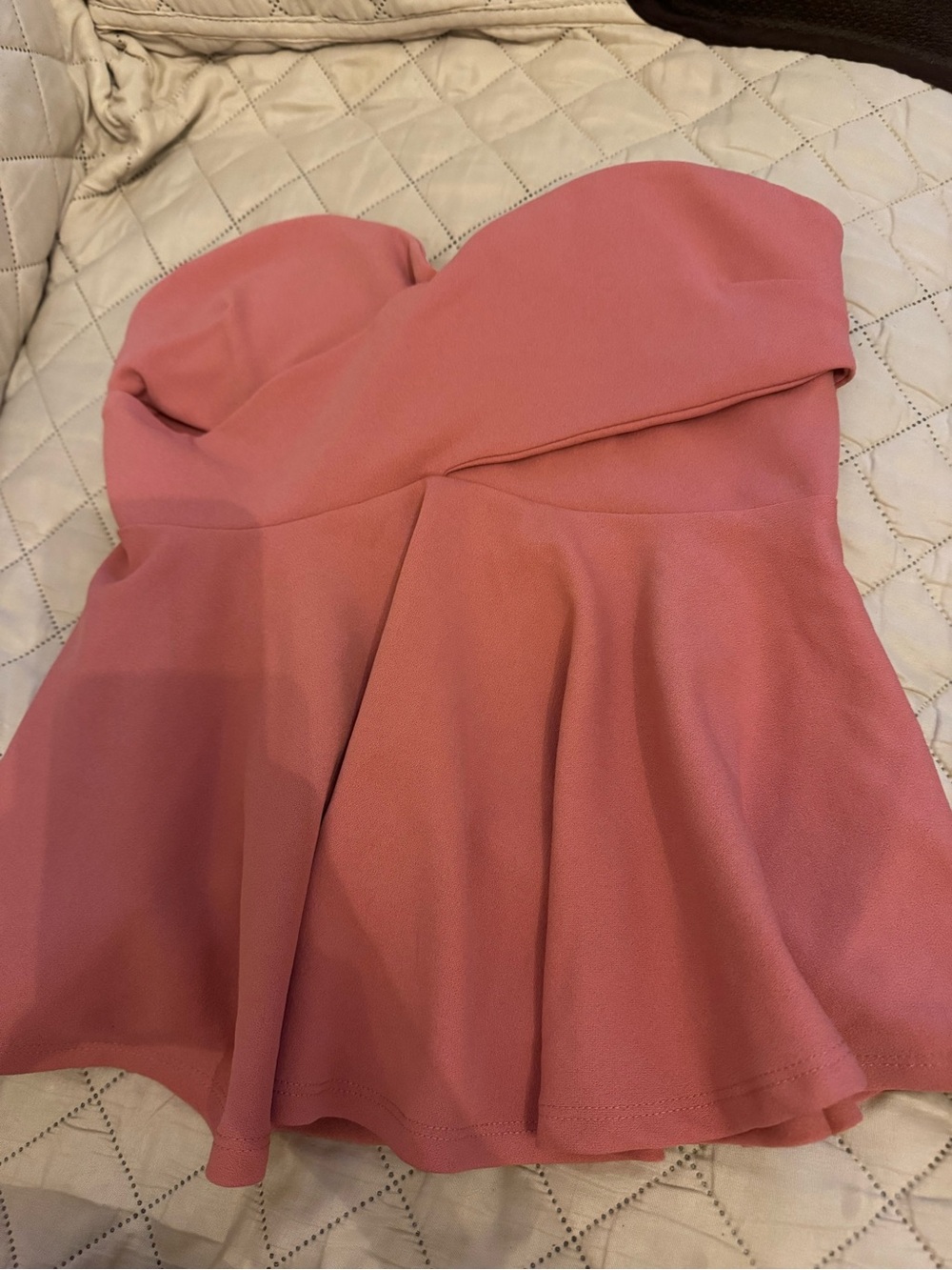 NWOT Active USA Dusty Rose Strapless Peplum Top